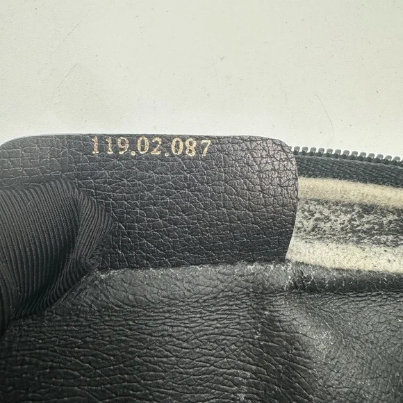 Vintage Gucci GG Monogram Black Crossbody Bag with Web Stripe & Gold Hardware - Picture 15 of 16